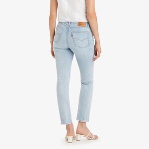 Levis 724 High Rise Straight Jeans light blue denim wash size 20 w frayed hem